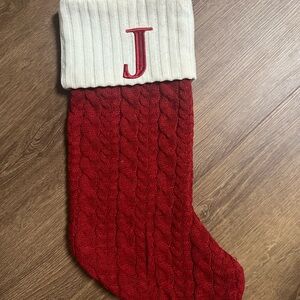 Red Cable Knit Christmas Stocking